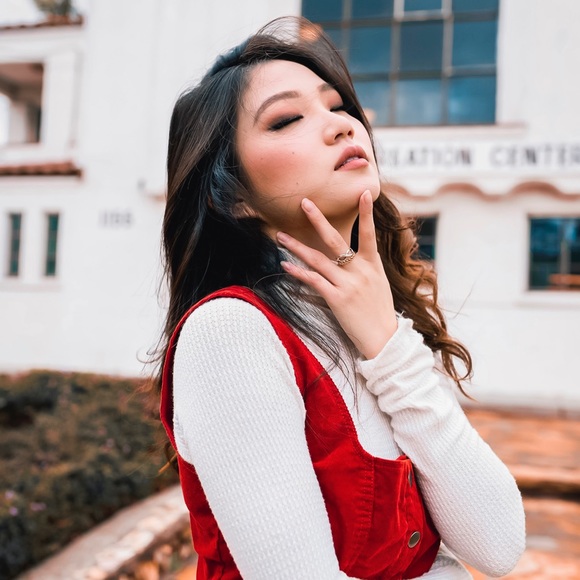 Burnt Orange curduroy button up dress - Picture 2 of 4